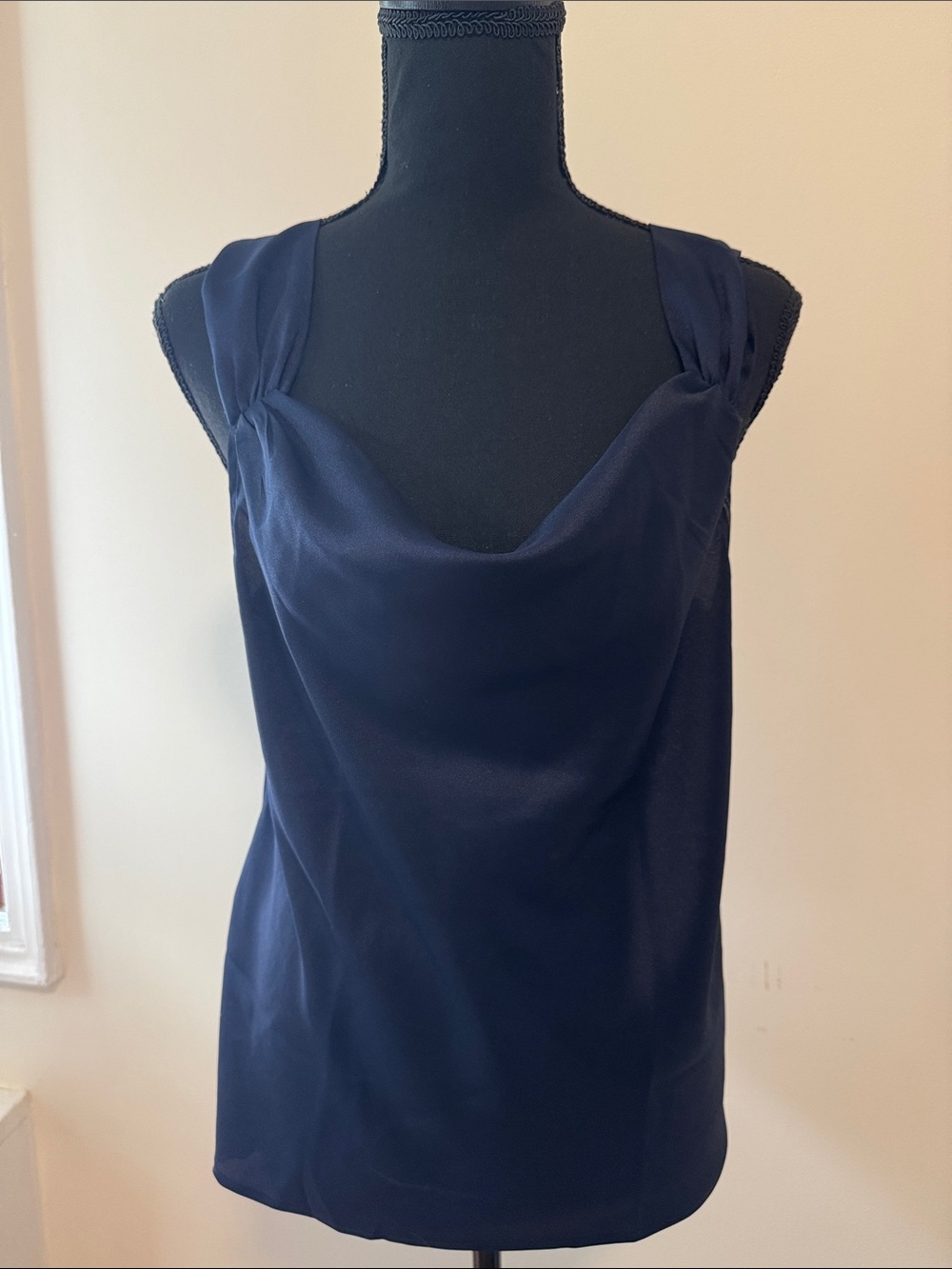 Banana Republic Navy Satin Square-Neck Camisole